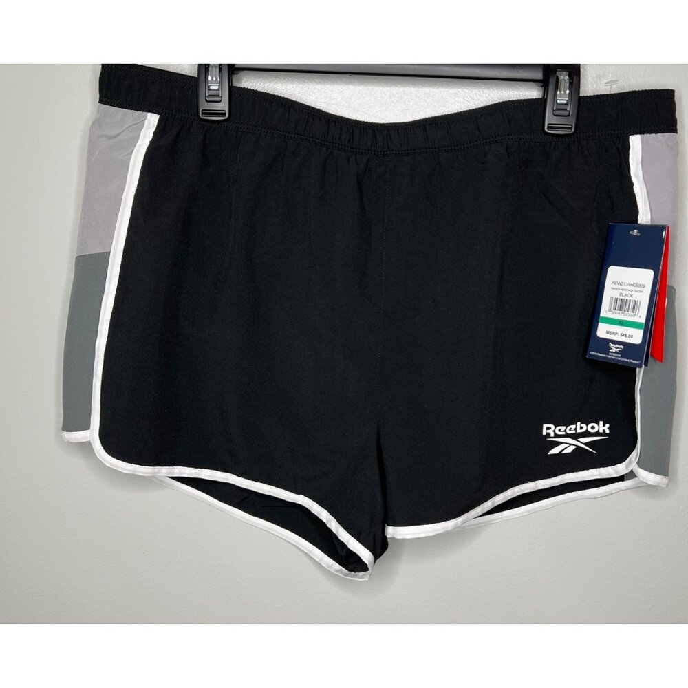 Reebok Relaxed Short XL Black & Gray Polyester Athletic Shorts - Picture 13 of 13